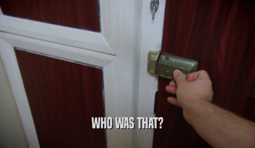 WHO WAS THAT?  