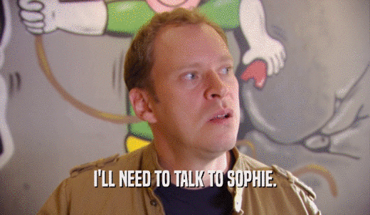I'LL NEED TO TALK TO SOPHIE.  