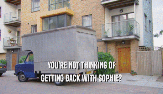 YOU'RE NOT THINKING OF GETTING BACK WITH SOPHIE? 