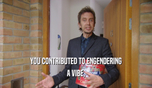 YOU CONTRIBUTED TO ENGENDERING A VIBE, 