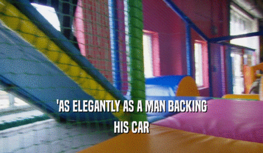 'AS ELEGANTLY AS A MAN BACKING HIS CAR 