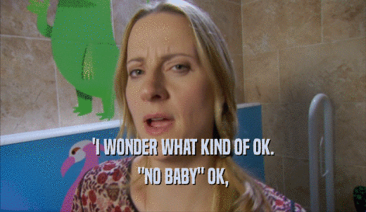 'I WONDER WHAT KIND OF OK. 'NO BABY' OK, 