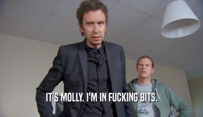 IT'S MOLLY. I'M IN FUCKING BITS.  