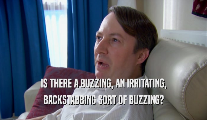 IS THERE A BUZZING, AN IRRITATING, BACKSTABBING SORT OF BUZZING? 