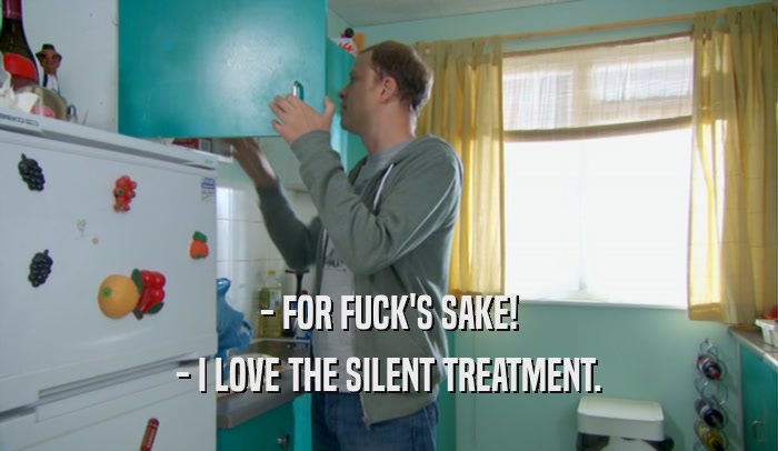 - FOR FUCK'S SAKE! - I LOVE THE SILENT TREATMENT. 