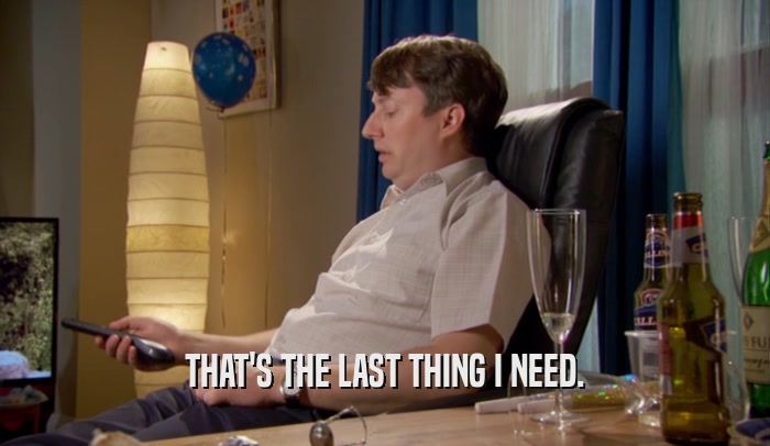 THAT'S THE LAST THING I NEED.  