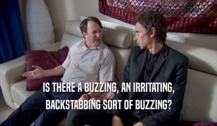 IS THERE A BUZZING, AN IRRITATING, BACKSTABBING SORT OF BUZZING? 