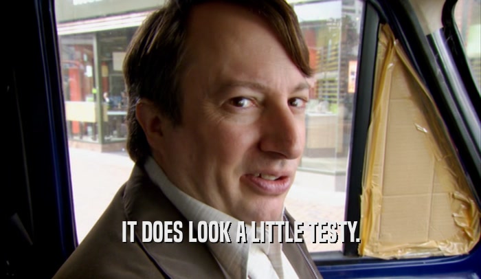 IT DOES LOOK A LITTLE TESTY.  
