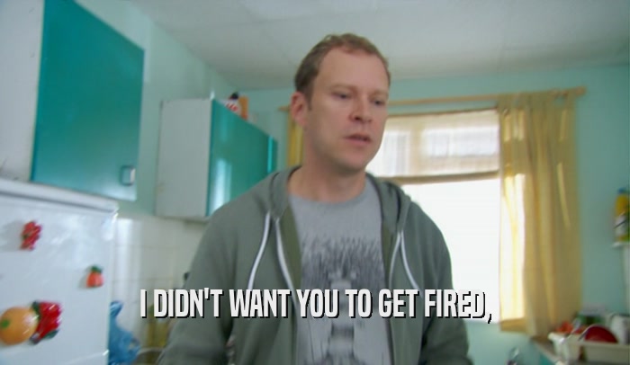I DIDN'T WANT YOU TO GET FIRED,  