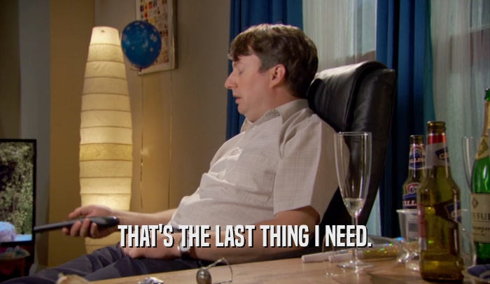 THAT'S THE LAST THING I NEED.  