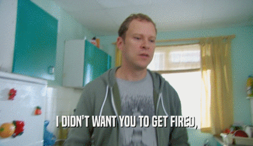 I DIDN'T WANT YOU TO GET FIRED,  