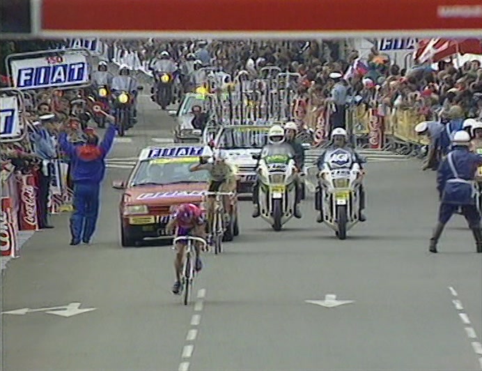 AND THE MAN WITH THE BIKES ON HIS CAR IS... YESL HE'S DISQUALIFIED. 