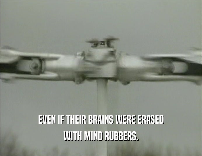 EVEN IF THEIR BRAINS WERE ERASED
 WITH MIND RUBBERS.
 