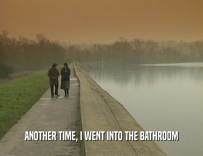 ANOTHER TIME, I WENT INTO THE BATHROOM  