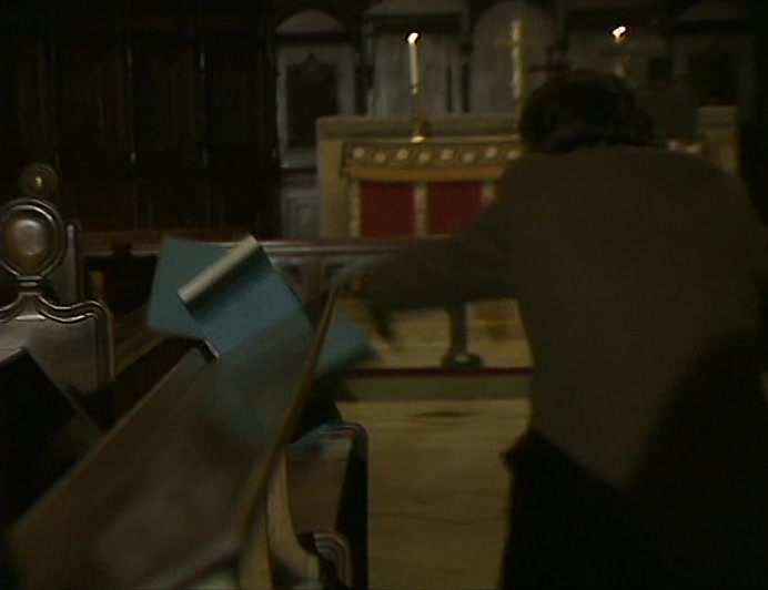 I THOUGHT I WAS GOING TO CHOKE. THEN HE RAN ALONG THIS PEW... 