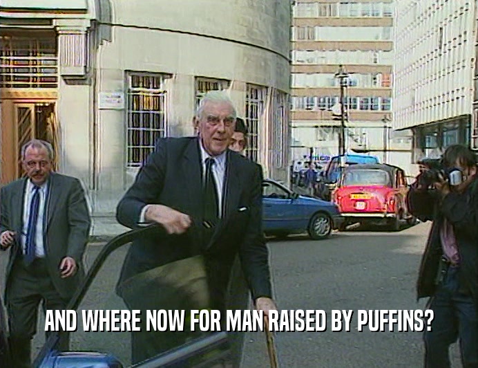 AND WHERE NOW FOR MAN RAISED BY PUFFINS?  