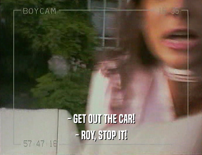 - GET OUT THE CAR! - ROY, STOP IT! 