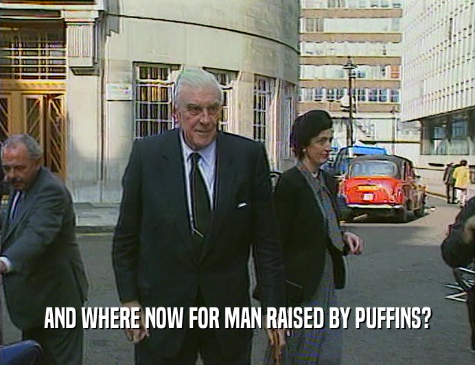 AND WHERE NOW FOR MAN RAISED BY PUFFINS?  
