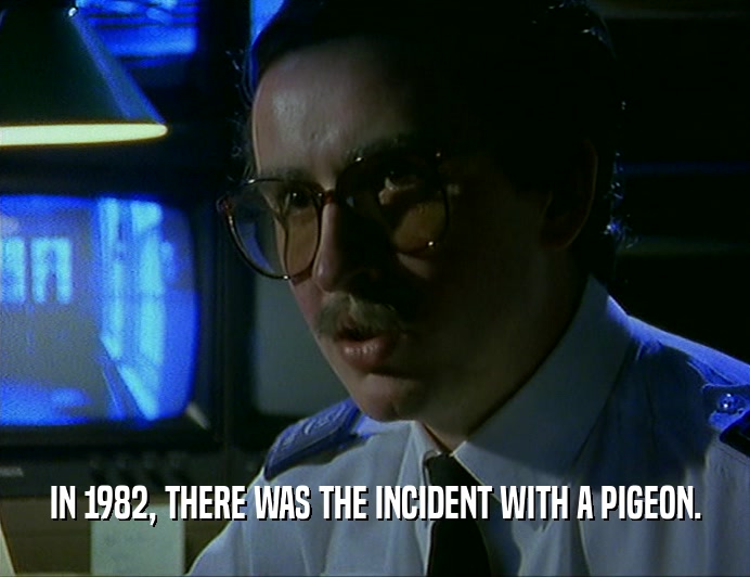 IN 1982, THERE WAS THE INCIDENT WITH A PIGEON.
  