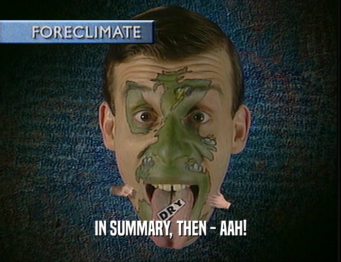 IN SUMMARY, THEN - AAH!  