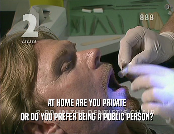 AT HOME ARE YOU PRIVATE OR DO YOU PREFER BEING A PUBLIC PERSON? 