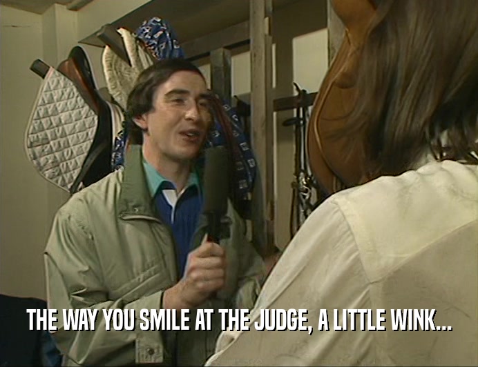 THE WAY YOU SMILE AT THE JUDGE, A LITTLE WINK...  