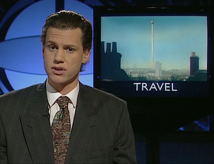 NOW FROM OUR TRAVEL TOWER A MILE ABOVE THE CENTRE OF BRITAIN, VALERIE SINATRA. 