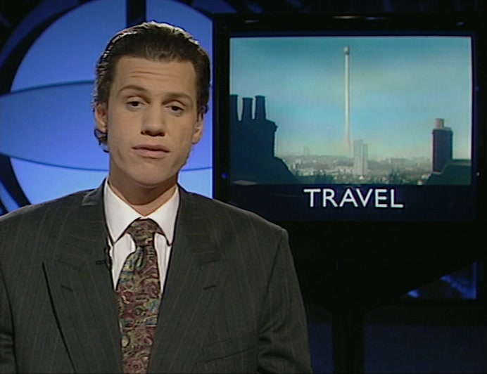 NOW FROM OUR TRAVEL TOWER A MILE ABOVE THE CENTRE OF BRITAIN, VALERIE SINATRA. 