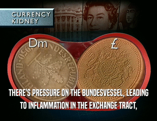 THERE'S PRESSURE ON THE BUNDESVESSEL, LEADING
 TO INFLAMMATION IN THE EXCHANGE TRACT,
 