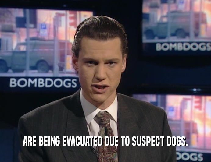 ARE BEING EVACUATED DUE TO SUSPECT DOGS.
  