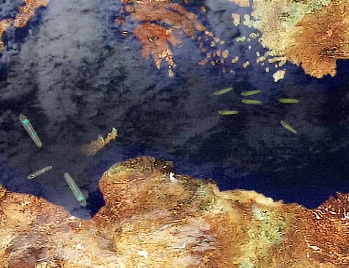THE ISLAND WAS TOWED AWAY AND HIDDEN UNDERWATER. 