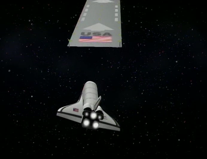 ONCE IN ORBIT, IT WILL HURTLE TOWARDS A RAMP AND LEAP OVER A LINE OF 12 OTHER SHUTTLES. 