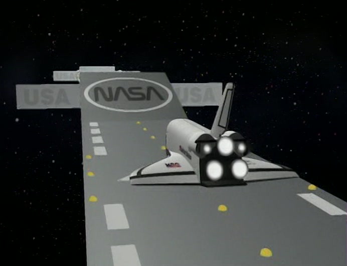 ONCE IN ORBIT, IT WILL HURTLE TOWARDS A RAMP AND LEAP OVER A LINE OF 12 OTHER SHUTTLES. 