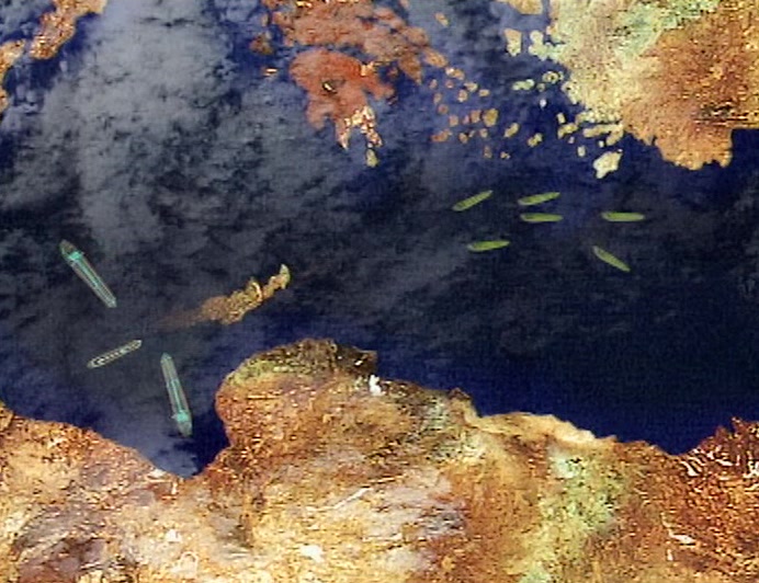 THE ISLAND WAS TOWED AWAY AND HIDDEN UNDERWATER. 
