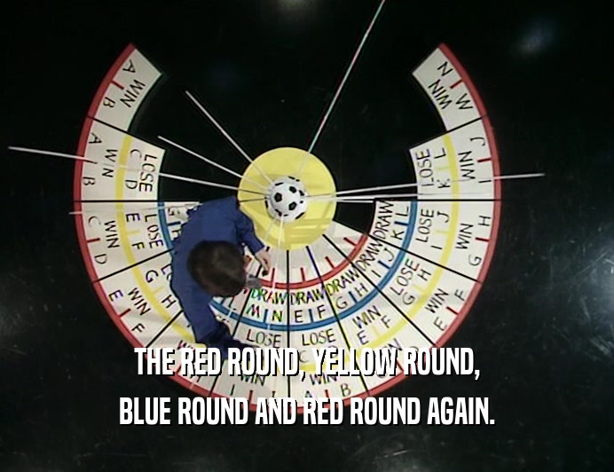 THE RED ROUND, YELLOW ROUND,
 BLUE ROUND AND RED ROUND AGAIN.
 
