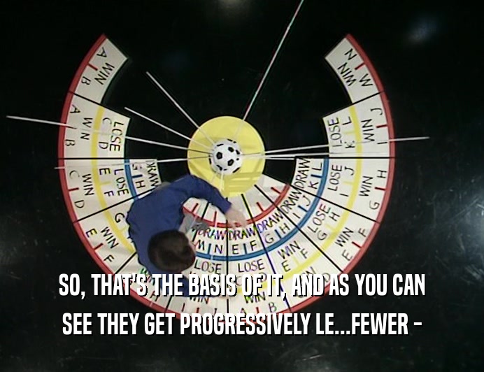 SO, THAT'S THE BASIS OF IT, AND AS YOU CAN SEE THEY GET PROGRESSIVELY LE...FEWER - 