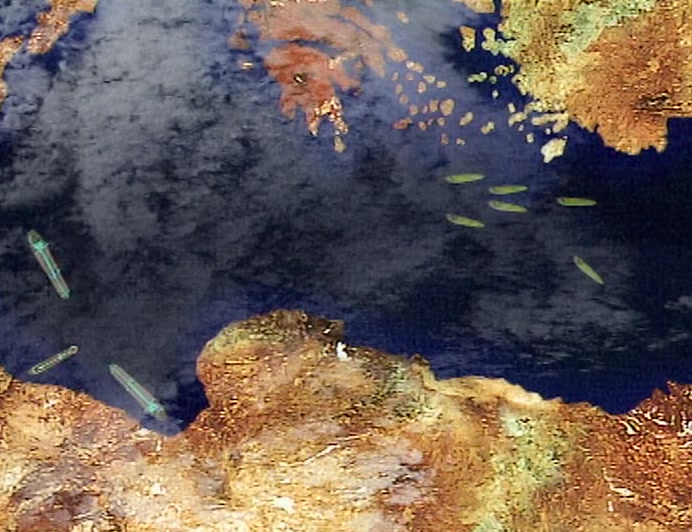 THE ISLAND WAS TOWED AWAY AND HIDDEN UNDERWATER. 