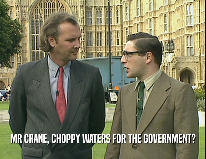 MR CRANE, CHOPPY WATERS FOR THE GOVERNMENT?
  