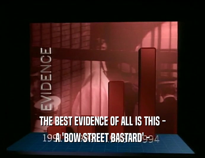 THE BEST EVIDENCE OF ALL IS THIS -
 A 'BOW STREET BASTARD' -
 