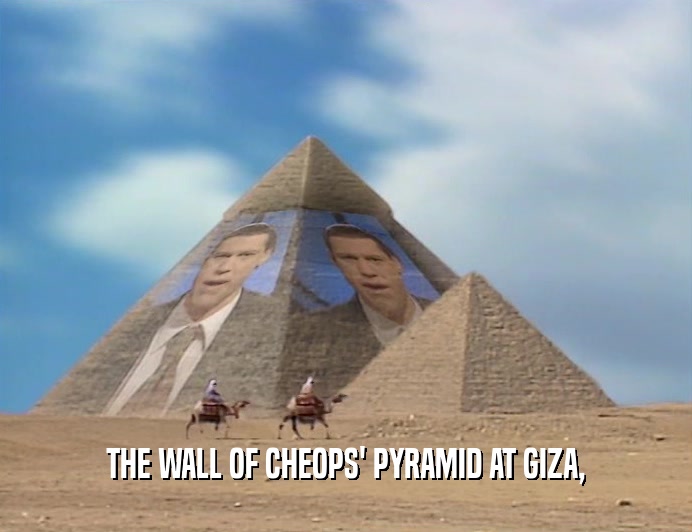 THE WALL OF CHEOPS' PYRAMID AT GIZA,
  