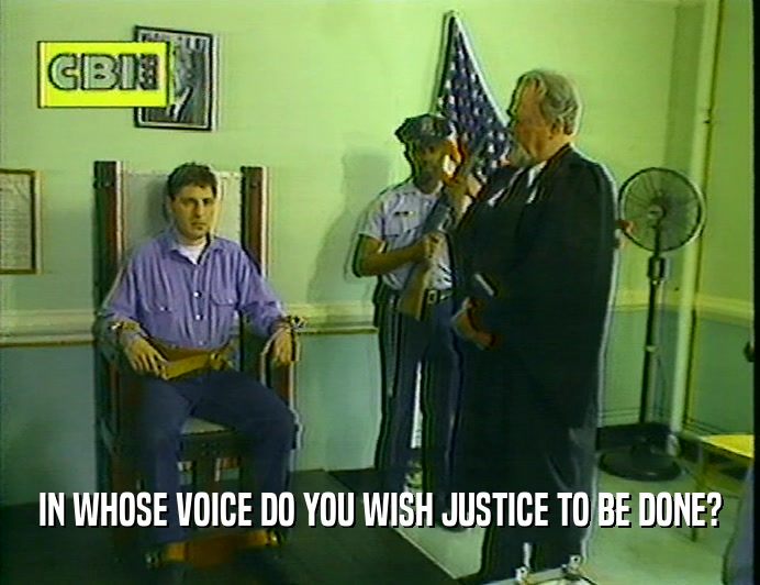 IN WHOSE VOICE DO YOU WISH JUSTICE TO BE DONE?
  