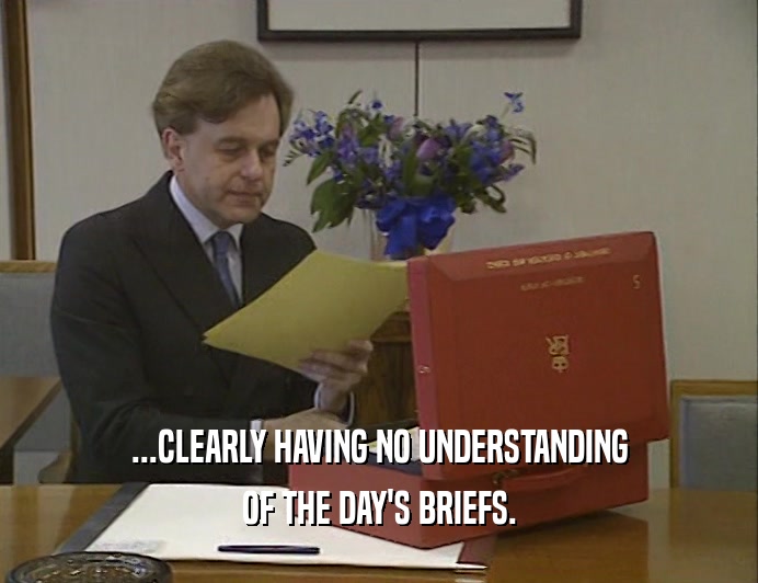 ...CLEARLY HAVING NO UNDERSTANDING OF THE DAY'S BRIEFS. 