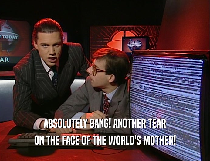 ABSOLUTELY BANG! ANOTHER TEAR ON THE FACE OF THE WORLD'S MOTHER! 