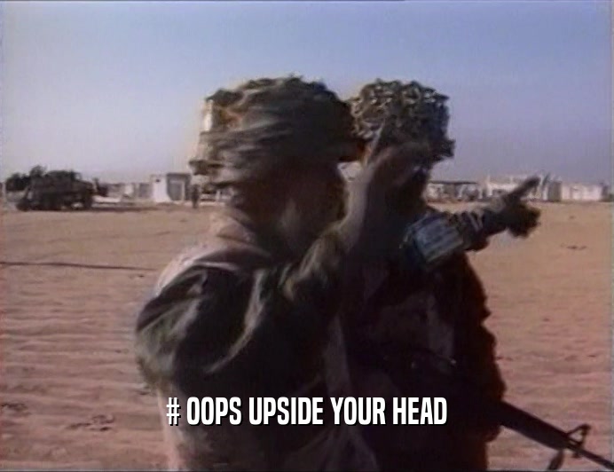 # OOPS UPSIDE YOUR HEAD
  