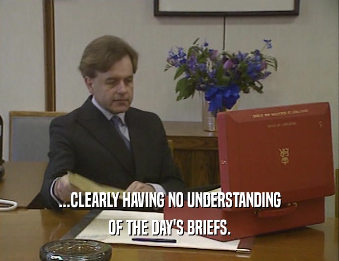 ...CLEARLY HAVING NO UNDERSTANDING OF THE DAY'S BRIEFS. 