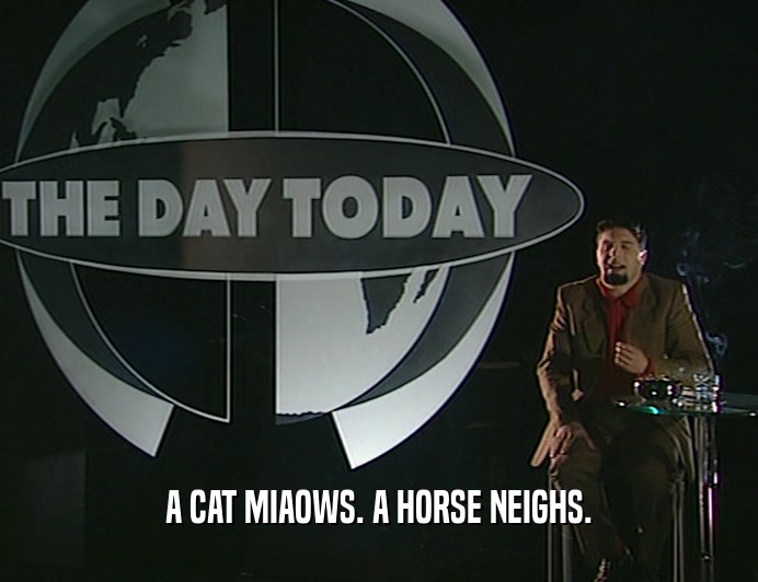 A CAT MIAOWS. A HORSE NEIGHS.
  