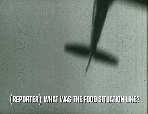 (REPORTER) WHAT WAS THE FOOD SITUATION LIKE?
  