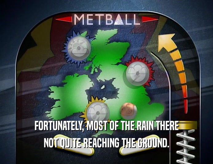 FORTUNATELY, MOST OF THE RAIN THERE NOT QUITE REACHING THE GROUND. 