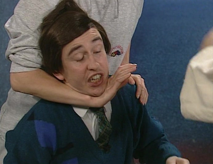 - (CHOKING) I CAN'T BREATHE! - SHE'S WRESTED CONTROL... 