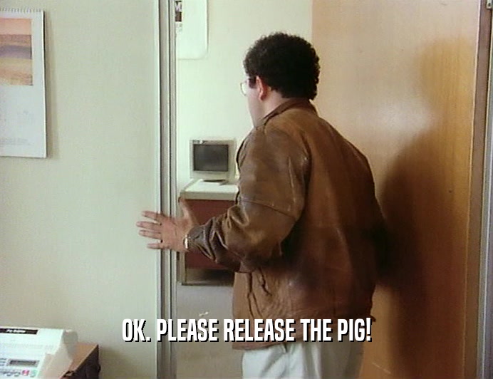 OK. PLEASE RELEASE THE PIG!
  